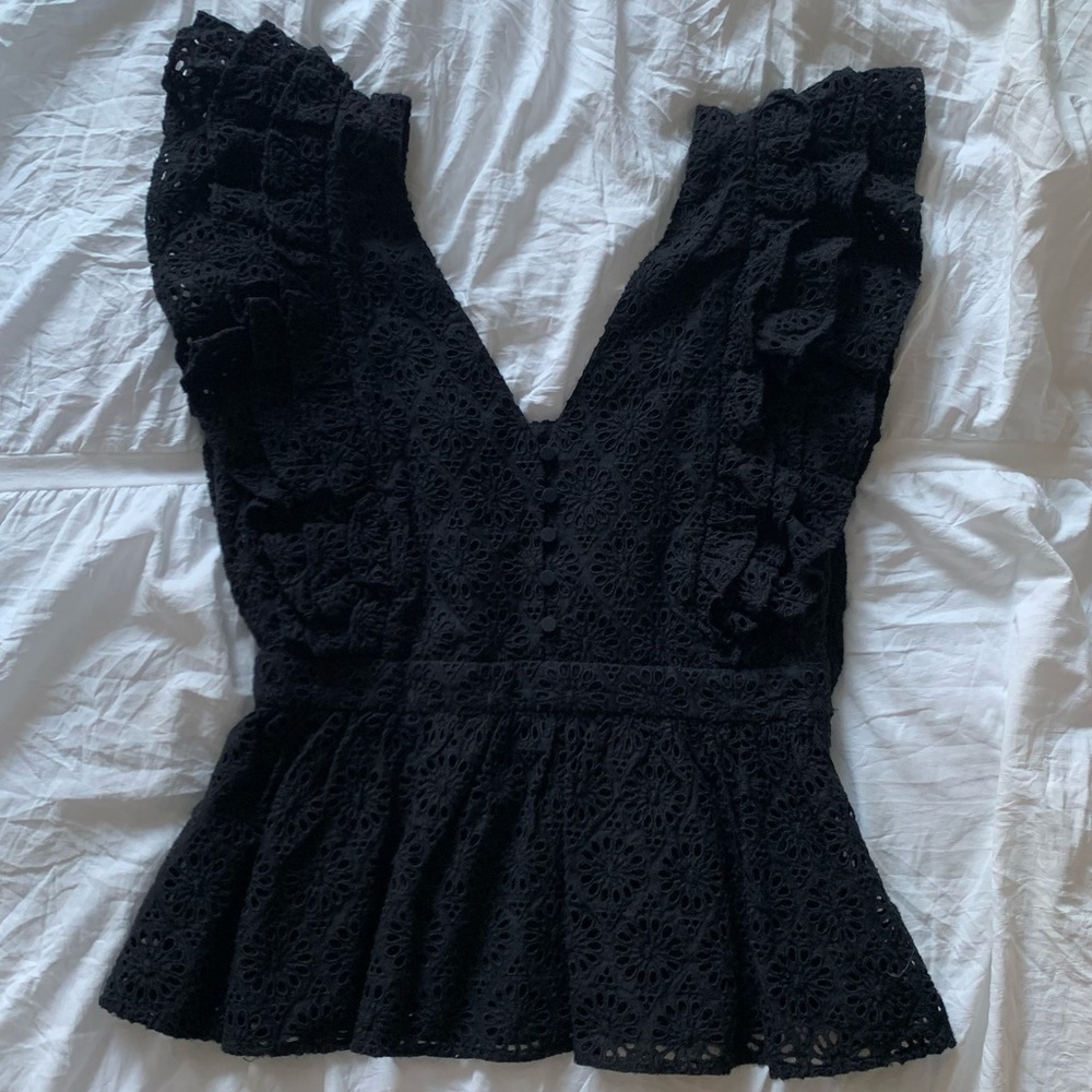 JCrew peplum v neck top